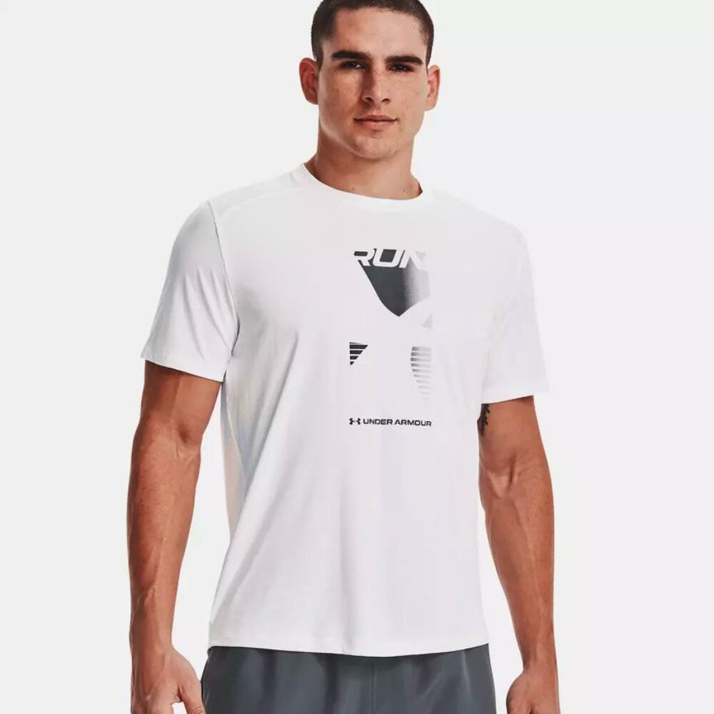 Under Armour Men's UA CoolSwitch Run Graphic T-Shirt 1372593 White NWT